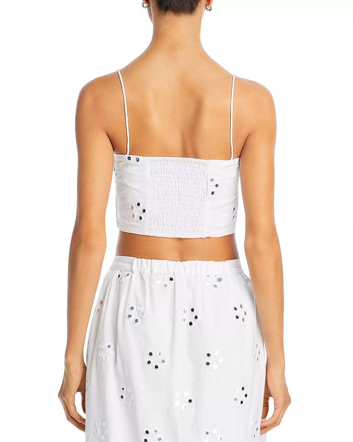 Rhode Dina Mirror Eyelet Crop Top