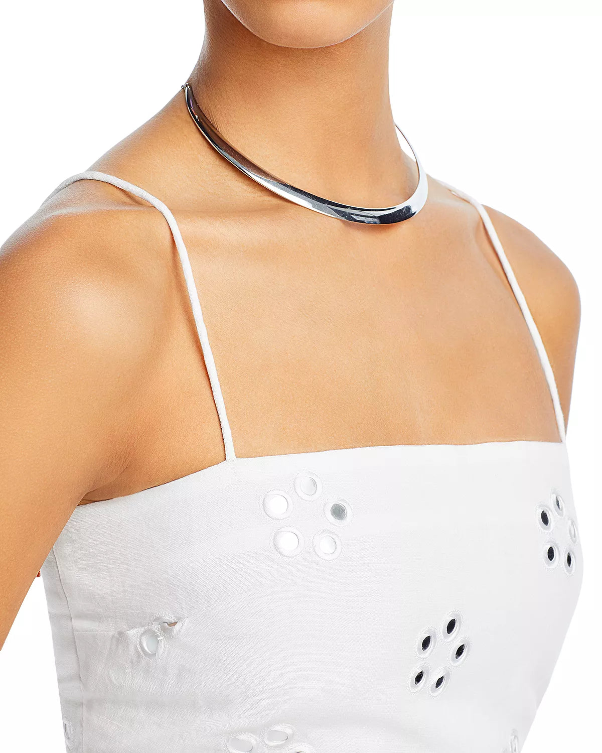 Rhode Dina Mirror Eyelet Crop Top
