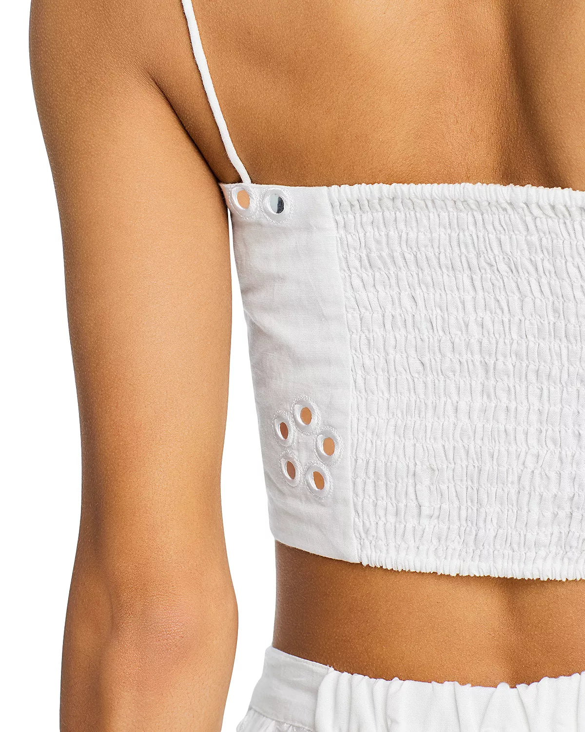 Rhode Dina Mirror Eyelet Crop Top
